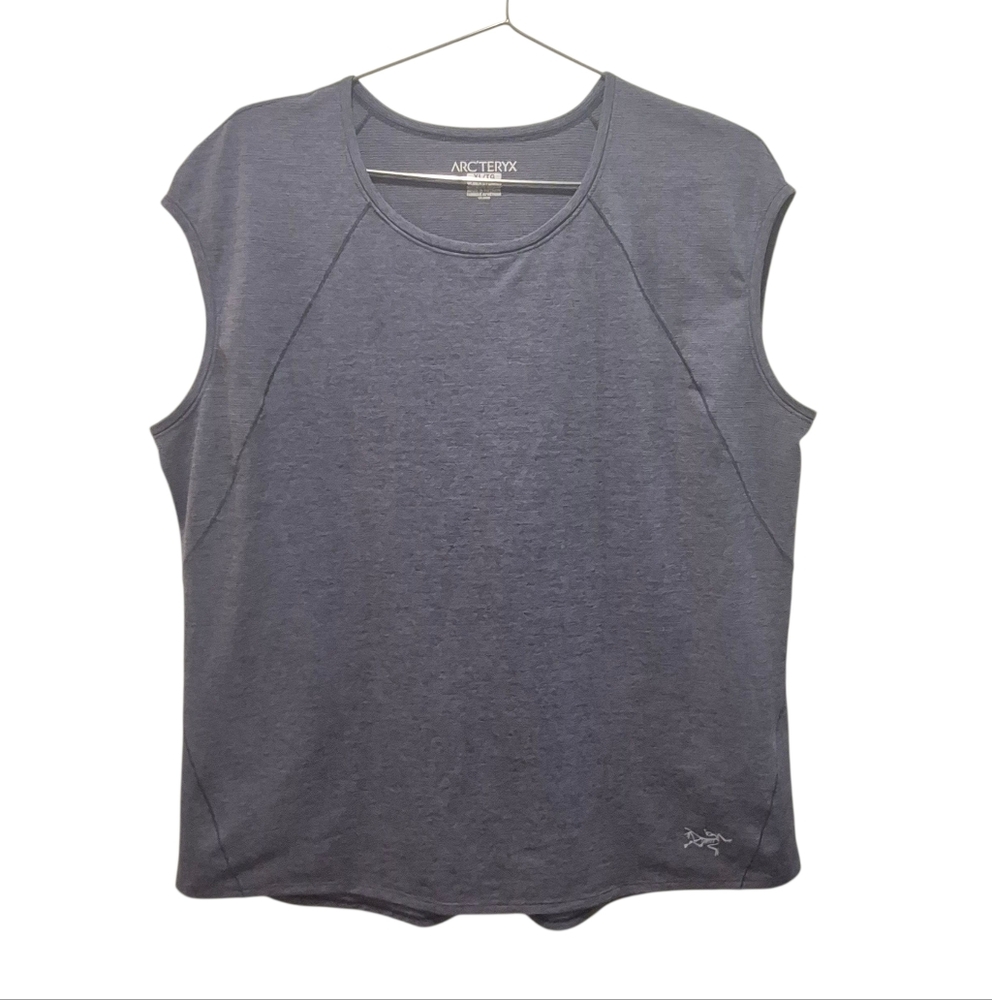 ARC'TERYX Cap Sleeve Women's Shirt Tank Top Shirt Blue Heathered Slripe Size XL